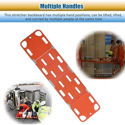 Foldable Lifesaving Stretcher with Head Imlizer & Neck Brace - Emerncy Spine Board for tic s, Quick Patient Transport & Safe for EMS and Lifeguards