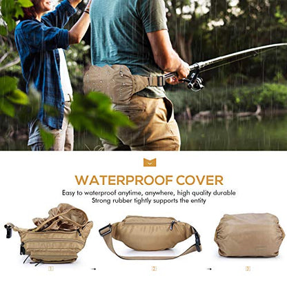 CXWMZY Fanny Packs For Women & Men Waist Pack Hip Bum Bag with Multi-Pockets Large Capacity Waterproof Casual Bum Bag for Disney Traveling Casual Cycling Running Hiking - color: Khaki
