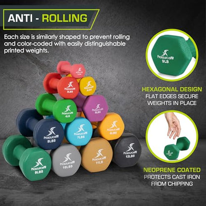 ProsourceFit Neoprene Dumbbell Coated for Non-Slip Grip - size: 9-Pound