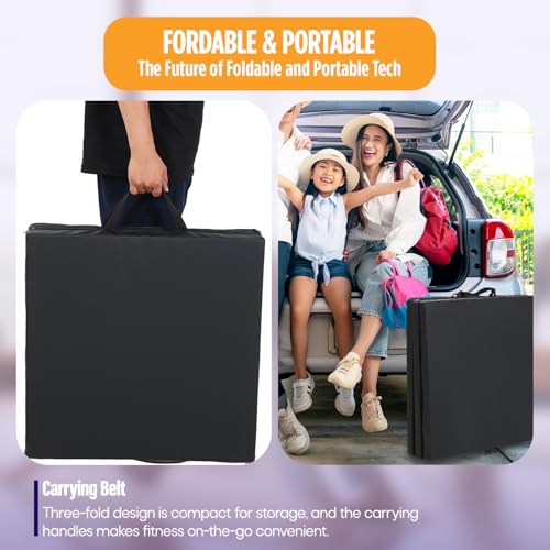 Gymnastics Mats Foldable Tumbling Mats Portable Gymnastics Exercise Mat Thick Gymnastics Tumbling Mats Pad Home Exercise Panel Mat With Carrying Handles