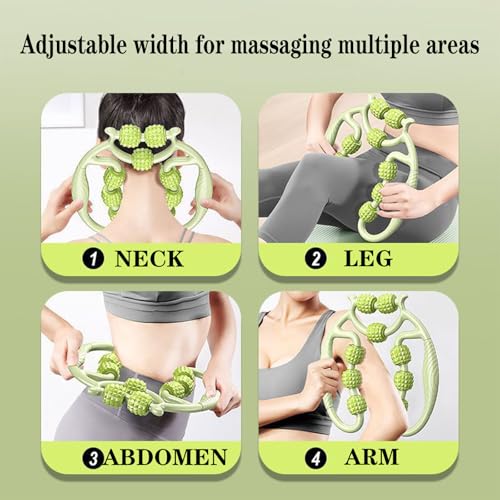 Relajador De Piernas Manual, Meridian Massage Roller for Calf,Leg Massager Roller，9 Wheel Circular Leg Clamp, Leg Roller Massage Tool, Multipurpose Massage Tools (9 Rollers