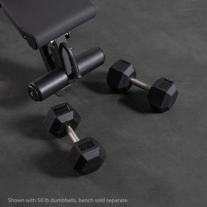Titan Fitness Free Weights, Rubber Coated Hex Dumbbell, Straight Stainless Steel Handle, Strength Training, Full Body Workout - style: 30 pound Single