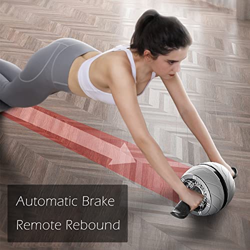 AB Wheel Roller with Resistance Spring, Automatic Rebound Core Trainer - color: Blue