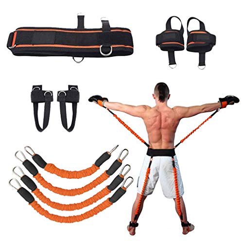 Speed and Agility Resistance Bands Trainer for Vertical Jump Squat Boxing MMA Taekwondo Karate Bounce Softball Basketball Volleyball Football Training - color: Orange