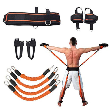 Speed and Agility Resistance Bands Trainer for Vertical Jump Squat Boxing MMA Taekwondo Karate Bounce Softball Basketball Volleyball Football Training - color: Orange
