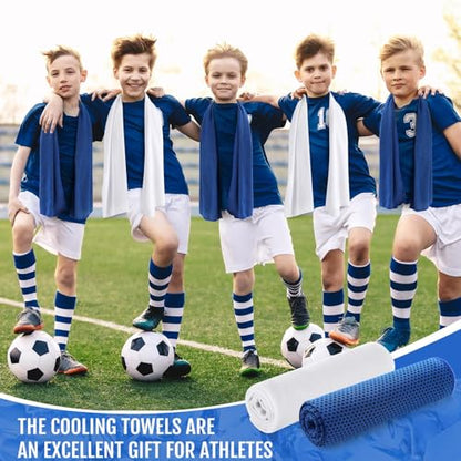 Hosuly 30 Pack Cooling Towels 40"x12" - color: Dark Blue, White