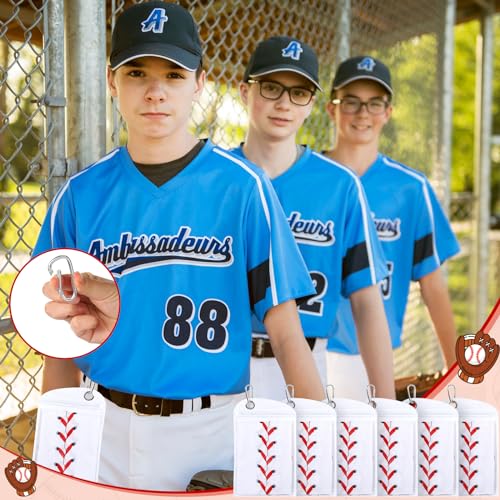 12 Pack Baseball Cooling Towels, Sports Towels with Bags, 40"x12" Breathable Chilly Towel, Microfiber Towel for Baseball Sport Team Gift - color: White, Red, style: Baseball