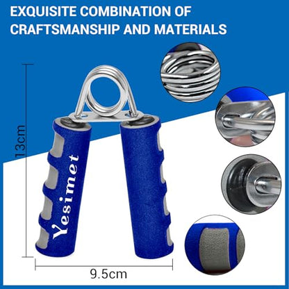 Hand Grip Strengthener Set, 2 Pack Hand Gripper, Finger Trainer, Forearm exerciser - Soft Foam Hand Exerciser for Quickly Increasing Wrist Forearm and Finger Strength (Blue)