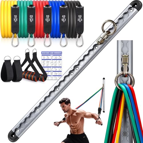 Resistance Band Wall Mount System, Sturdy Resistance Bands Wall Anchor, Space Saving Home Gym Solution for Strength Training, Wall Mount Workout Anchors Multi-Purpose for Complete Full Body