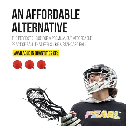 Pearl NX Greaseless Lacrosse Balls by Guardian Innovations - Long Lasting, No-Bounce Balls Perfect for Indoor Play and Practice - size: 10 Pack