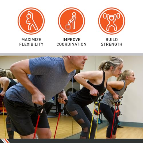 Body Sport Studio Series Resistance Tubes with Cushioned, Foam Handles - 4 ft. Extra Light Resistance Bands for Toning, Strengthening, Stretching, Rehabilitation, and Mobility (Bulk Packaging)