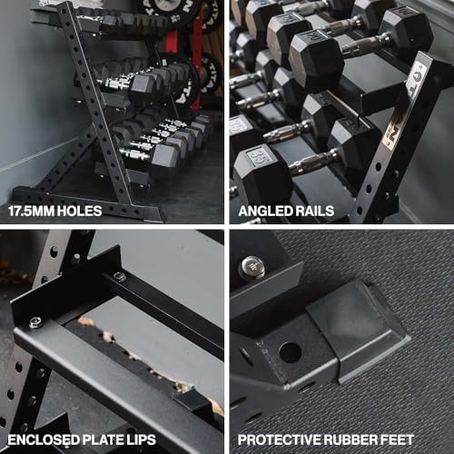 Titan Fitness 3 Tier Dumbbell Weight Rack Stand, Rated 800 LB, Organize Classic Dumbbells, Storage Fitness Rack