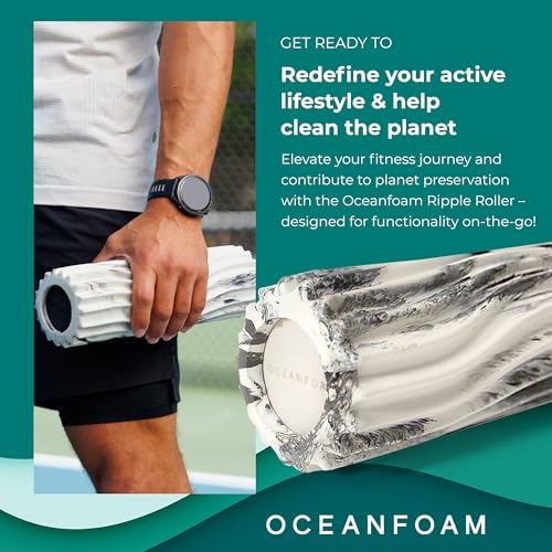 Oceanfoam Ripple Small Foam Roller for Physical Therapy (Natural Marbled) - color: Black Marbled