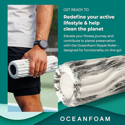 Oceanfoam Ripple Small Foam Roller for Physical Therapy (Natural Marbled) - color: Black Marbled