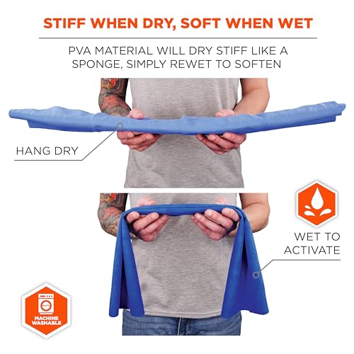 Ergodyne Chill-Its 6602 Evaporative Cooling Towel, Blue 13 inches x 29.5 inches - color: Blue