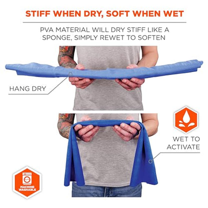 Ergodyne Chill-Its 6602 Evaporative Cooling Towel, Blue 13 inches x 29.5 inches - color: Blue
