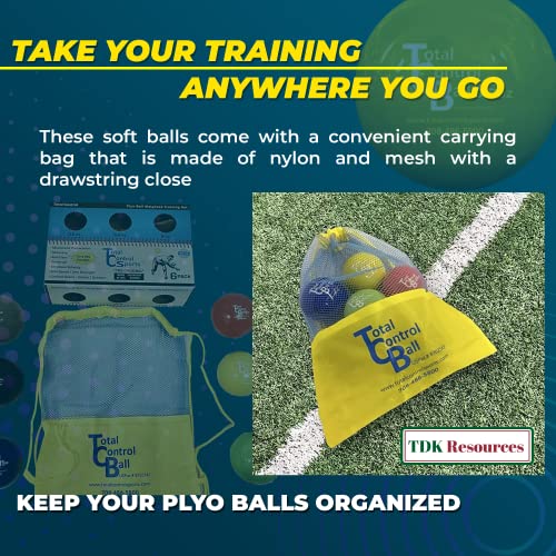 Total Control Sports Weighted Plyo Ball Set Includes 3.5, 5.5, 8, 11, 16, & 32 OZ Balls Baseball Training Equipment Will Increase Pitching Throwing Velocity for Any Sport Including Softball