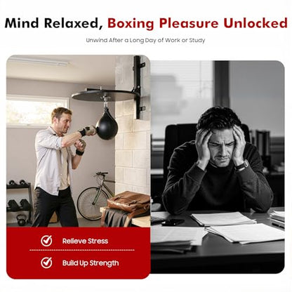 Heavy Duty Adjustable Speed Bag Platform Kit 24", Professional Fitness Ball Boxing Reaction Training Kit, Adjustable Height Wall Mounted Fitness Ball Boxing Reaction Training Equipment