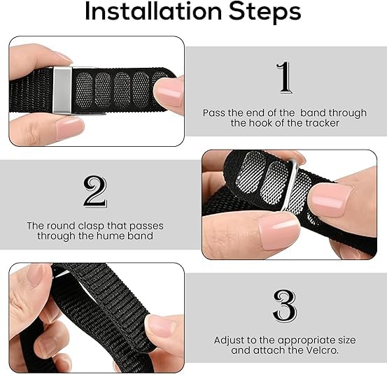 Nylon Biceps/Wrist/Arm/Ankle Bands Compatible with Hume Band 1.0 - color: Black-3Pack