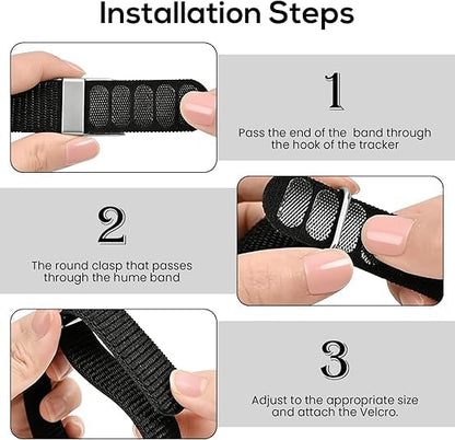 Nylon Biceps/Wrist/Arm/Ankle Bands Compatible with Hume Band 1.0 - color: Black-3Pack