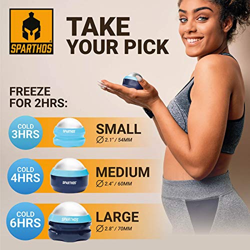 Sparthos Cold Ice Massage Roller Ball, Cryosphere Massager -Blue-60mm - color: Denim Blue, style: 60mm (Pack of 1)