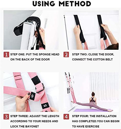 Fitness Yoga Stretching Strap, Adjustable Leg Stretcher Back Bend Assist Trainer, Improve Leg Waist Back Flexibility Home Gym Equipment for Rehab Pilates Ballet Cheerleading Splits Gymnastics