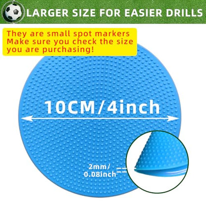 Poly Spot Markers 4inch/9 inch Non-Slip Rubber Agility Markers Flat Field Cones Floor Dots for Football, Soccer, Basketball Training Markers, School Activities, Exercise Drills, Social Distancing