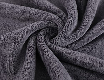 Microfiber Gym Towels Bigger Size Super Soft for Exercise Fitness, Sports, Workout, 380-GSM 15-Inch x 31-Inch Quick-Drying Towels (3 Pack, Grey+Blue+Purple)