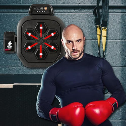 Smart Music Boxing Machine, Bluetooth Boxing Punching Game, Musical Workout Equipment, Wall Mount Home Trainning Boxing Target for Adult Kids with Storages, Gloves, Wristband