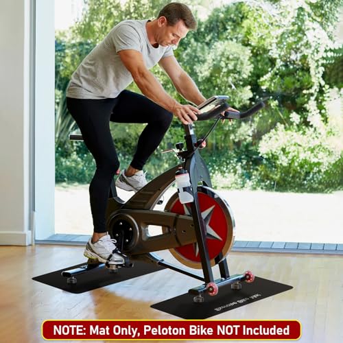 TOBWOLF Non-Slip Mat Compatible with Peloton Bike, Concept 2 Rowing Machine - color: 3MM Bike Mat