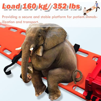 Foldable Spine Board Stretcher with Adjustable Straps for Emergency Rescue Immobilization