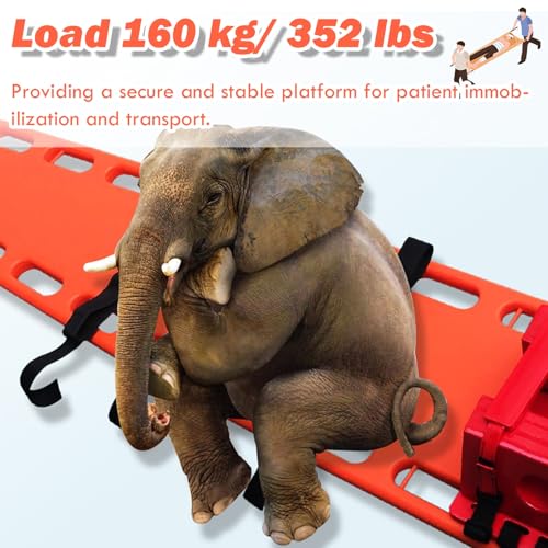 AMUFJJ Foldable Spine Board Stretcher Backboard, Water Floating Backboard Stretcher with Adjustable Straps for Lifeguard/Firefighter, Emergency Rescue Immobilization Panel