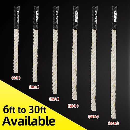 GSE Games & Sports Expert Gym Climbing Rope, Polyester Workout Rope for Indoor/Outdoor and Home Workouts. Great for Climbing Exercises, Strength Training - 10 Feet