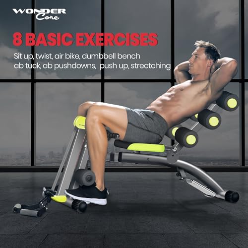 WONDER CORE 2 Total Gym Machine, Ab Workout Equipment, Adjustable Ab Machine for Stomach Workout, Sit Up Exercise Equipment for Home Workouts, Abdominal Trainer, Ab Lounger Exercise Chair