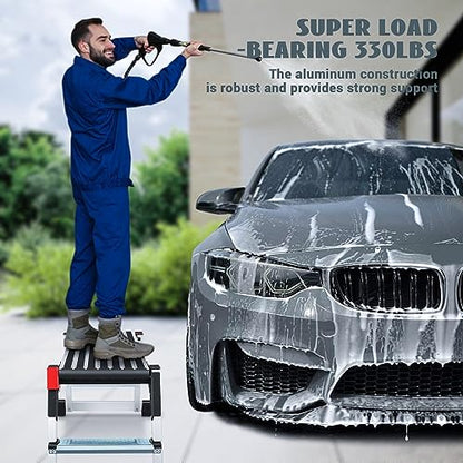 Work Platform Aluminum Step Ladder,36"×12"×18" Step Platform Non-Slip - size: One Step-36×12×18"