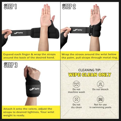 Wrist Weights with Thumb Loops Lock for Women Men 1 Pair 2 3 4 5 6 LBS Arm Weight Ankle Weights Weighted Gloves for Running Walking Jogging Physical Therapy Home Gym Fitness Workout Cardio Exercises