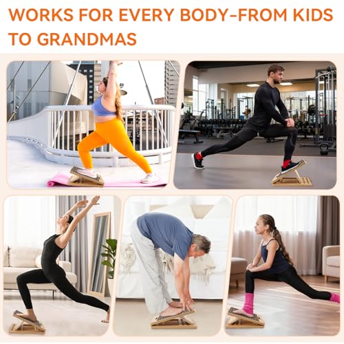 Slant Board for Calf Stretching | Adjustable Portable Wooden Incline Board | 300 Lbs Weight Capacity | Calf Stretch Wedge for Leg, Knees, Heel, Ankle & Stretching