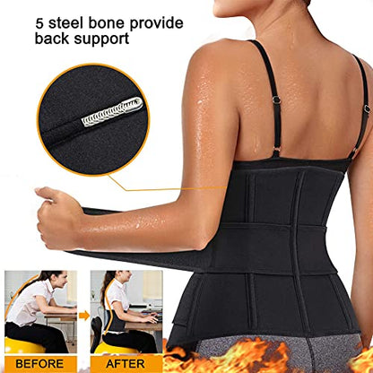 Eleady Waist Trainer Trimmer Belt for Women Corset Slimming Body Shaper Cincher Sauna Sweat Band Workout Sport Girdles - size: X-Large
