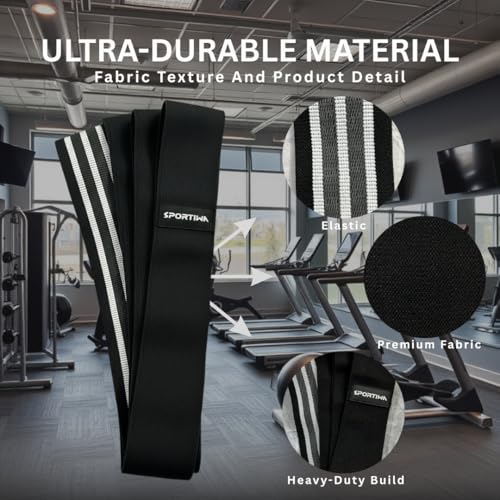 76 Inch Premium Extended Length Fabric Resistance Band for Working Out – Non-Slip Workout Loop Band for Yoga, Pilates, Pull-up Assist & Stretching