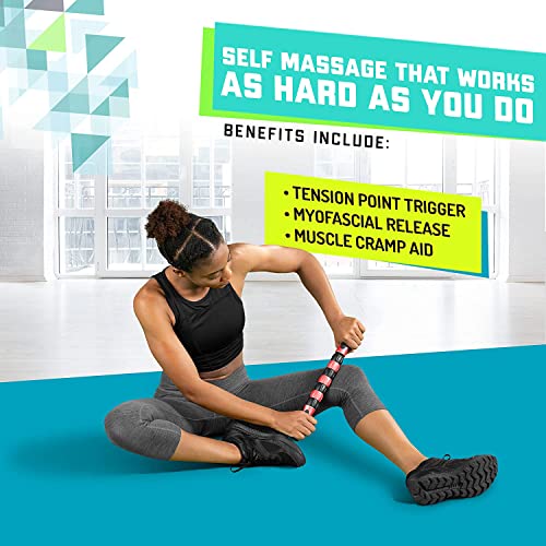 Elite Massage Roller Stick Targets Sore, Tight Leg Muscles to Prevent Cramps and Release Tension. It's Sturdy, Lightweight, Smooth Rolling and Thankfully This Lifesaver has Comfortable Handles.Red - color: Red