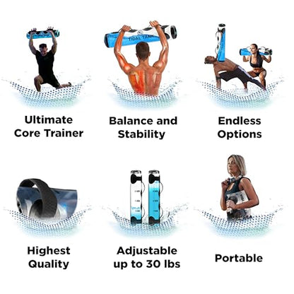 Tidal Tank Tube - The Original Aqua Bag - Water Weight Bag up to 79 lbs - Adjustable Workout Sand Bags Weights Alternative - Portable Sandbag Fitness Equipment Set, Home Exercise Gym - Including App