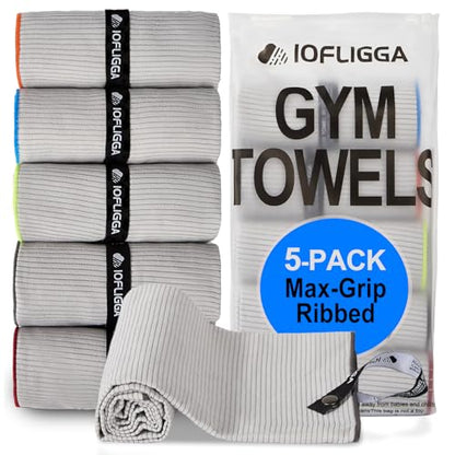 5 Pack Microfiber Gym Towels – Quick Dry, Super Absorbent, Lightweight & Compact Sweat and Workout Towels for Travel, Camping, Hot Yoga, Beach, and Sports (16 * 32" (5 Pack))