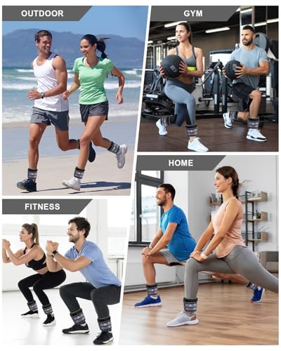 Fragraim Adjustable Ankle Weights 1-3/4/5/6/8/10/12/15/20 LBS Pair with Removable Weight for Jogging, Gymnastics, Aerobics, Physical Therapy - color: dark Grey - double buckle, style: 10 lbs each( 20 lbs pair)