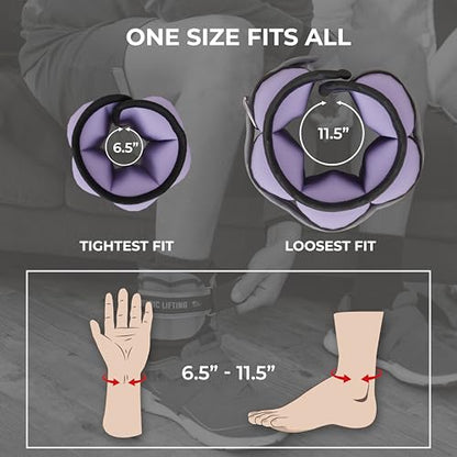 Adjustable Ankle Weights for Women & Men – 1 Pair (2–10 lbs) Wrist, Arm & Leg Weights for Gym, Yoga & Home Workouts – Secure Fit Strap Design – Durable Fitness Training Equipment - color: Purple Yam