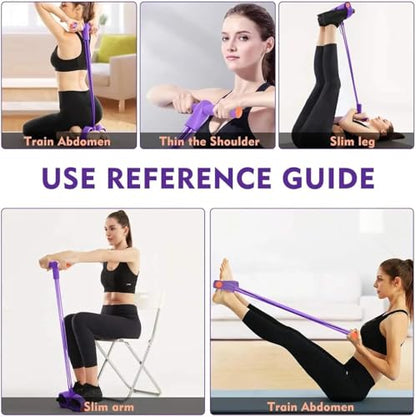 Multifunctional 6 Tube Elastic Yoga Resistance Bands for Waist Arm Leg Stretching, Affordable Training Aid, Latest Upgrade Sit Up Exercise Equipment for Women Men (Purple) - color: Purple;