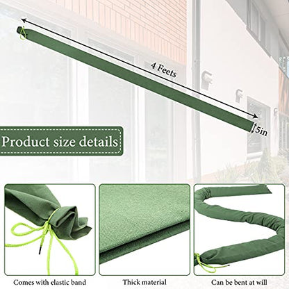 3 Pieces Flood Water Barrier Sandbags Long Canvas Bags Thickened Reusable Bags with Binding Elastic Band for Doors and Windows Waterproof Treatment in Rainy Season, Hurricanes (5 Feet)