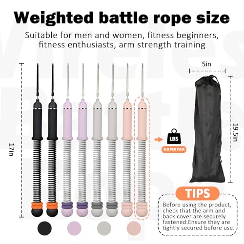 Adjustable Ropeless Battle Ropes for Home Gym for Men & Women, Portable Cordless Battle Ropes, Quiet Exercise Rope with Variable Resistance, Strength & Low-Impact Cardio for HIIT (Purple)