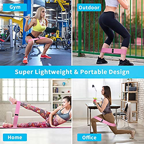 Booty Bands, 3 Resistance Bands for Legs and Butt, Non Slip Exercise Bands,Elastic Strength Squat Band, Workout Beginner to Professional