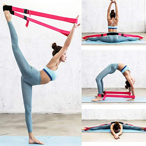 Fitness Stretch Strap - Adjustable Leg Stretch Band to Improve Body Flexibility, Premium Stretching Equipment for Exercise, Physical Therapy, Pilates Dance Gymnastics Cheerleading Training - color: rose