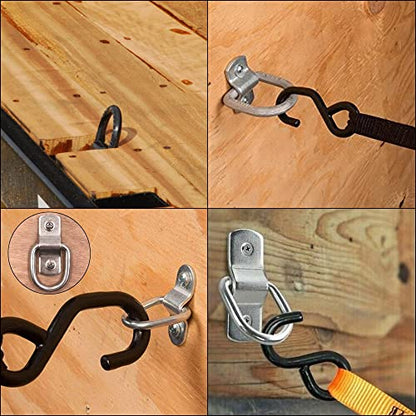 D-Ring Tie Down Anchor/Bolt-on D-Ring/Surface Mount Tie Down Ring,4 Pack 1